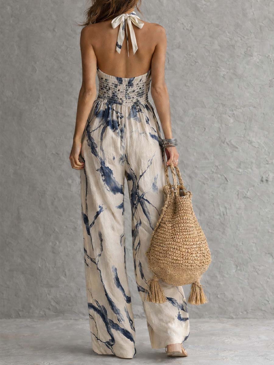 Corinne | Halter-Neck Wide-Leg Jumpsuit