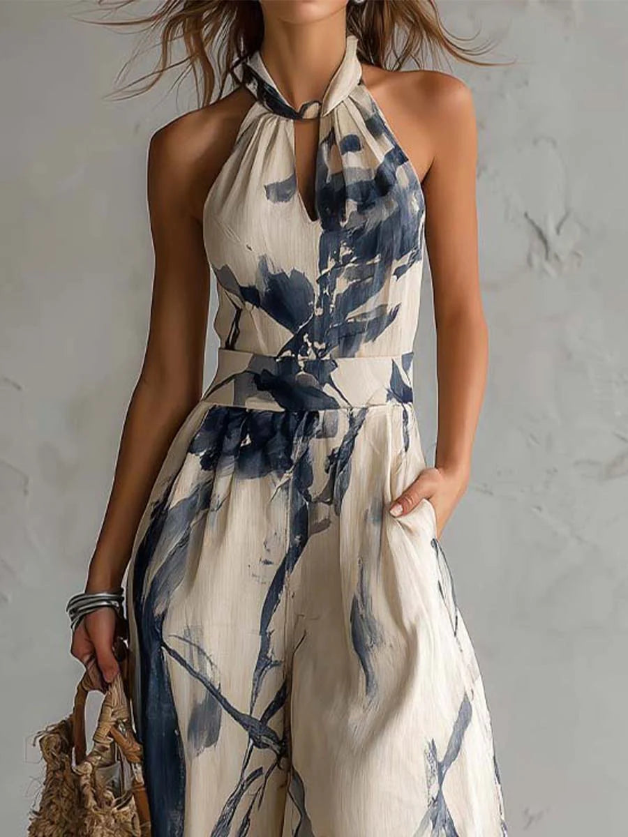 Corinne | Halter-Neck Wide-Leg Jumpsuit
