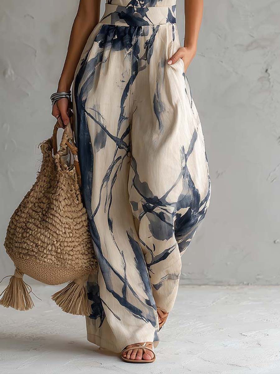 Corinne | Halter-Neck Wide-Leg Jumpsuit