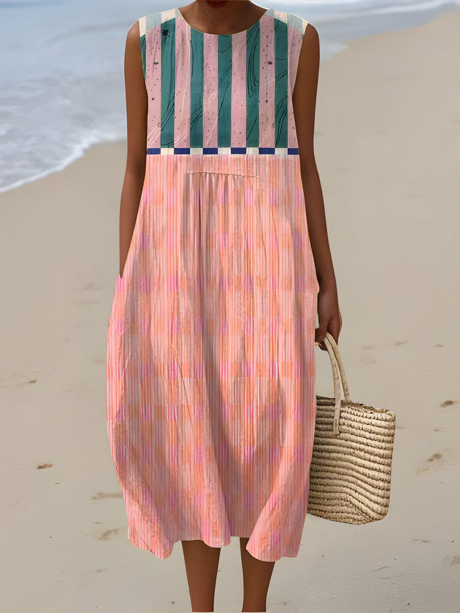 Lily™ Striped Pastel Midi Dress