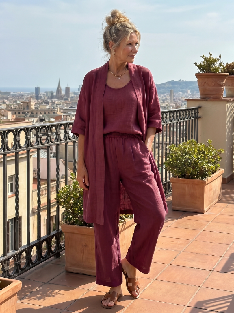 Willa | Three Piece Relaxed Top Pant Set