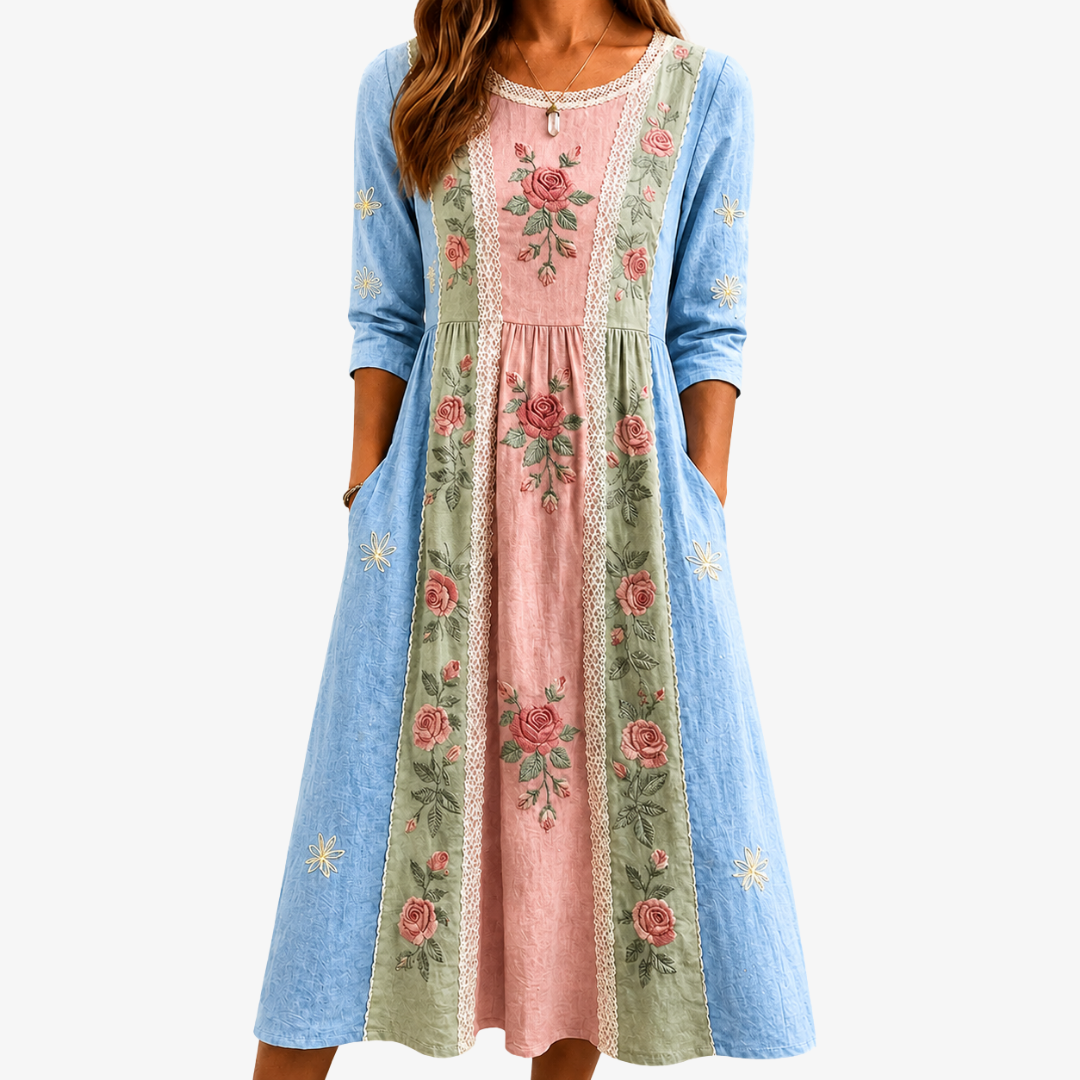 Camille | Rose Garden Patchwork Dress