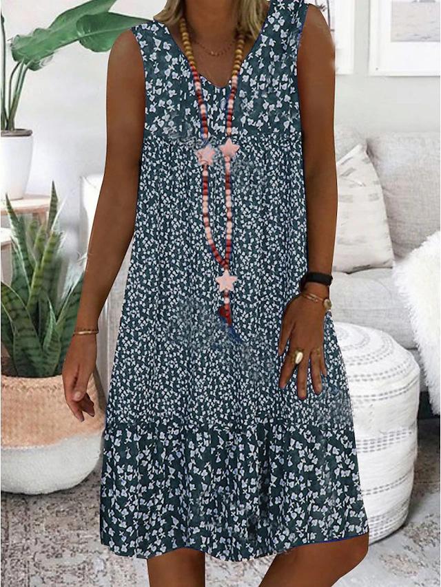 Niana™ Sleeveless Floral V-Neck Dress