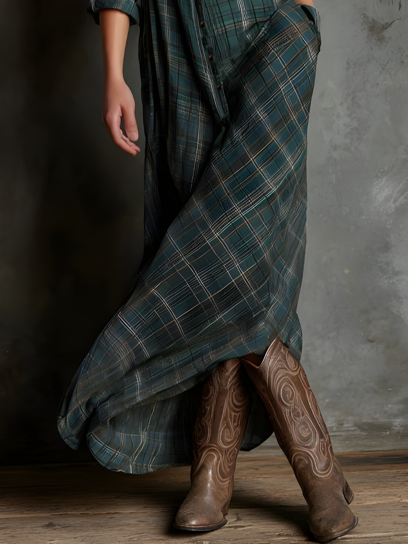Cassandra™ Plaid Maxi Dress