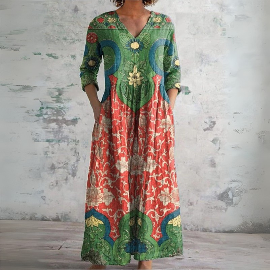 Evie™ Vintage Floral Maxi Dress