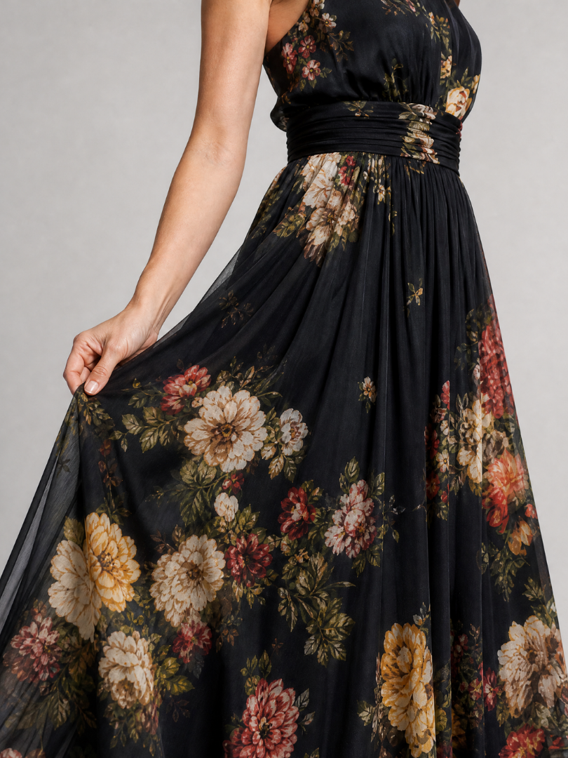 Emma | Floral Halter Neck Midi Dress
