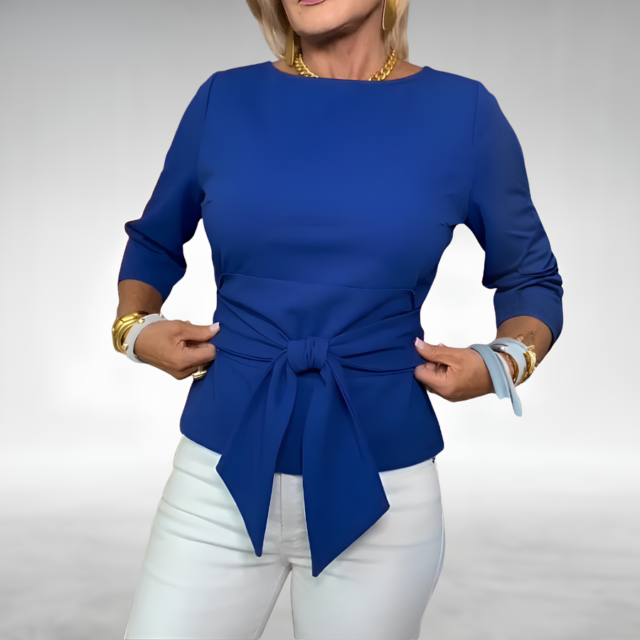 Avril™ Elegant Tie-Waist Blouse