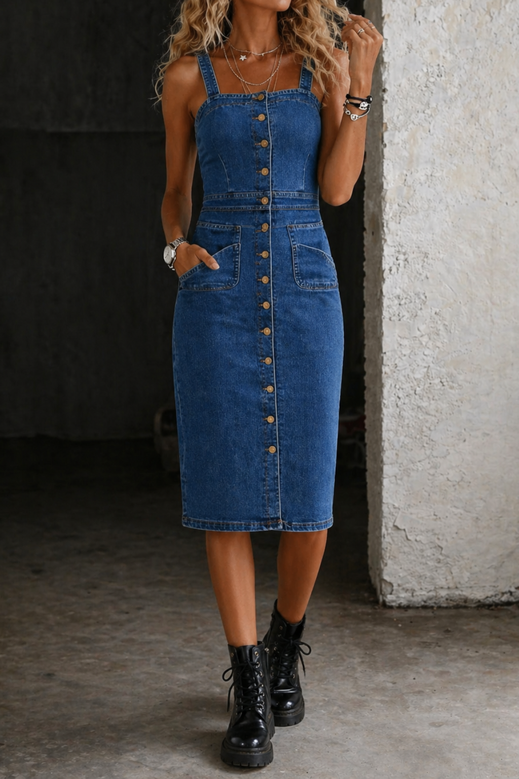 Rivka | Button-Up Denim Dress
