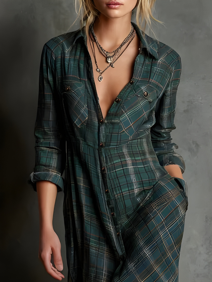 Cassandra™ Plaid Maxi Dress
