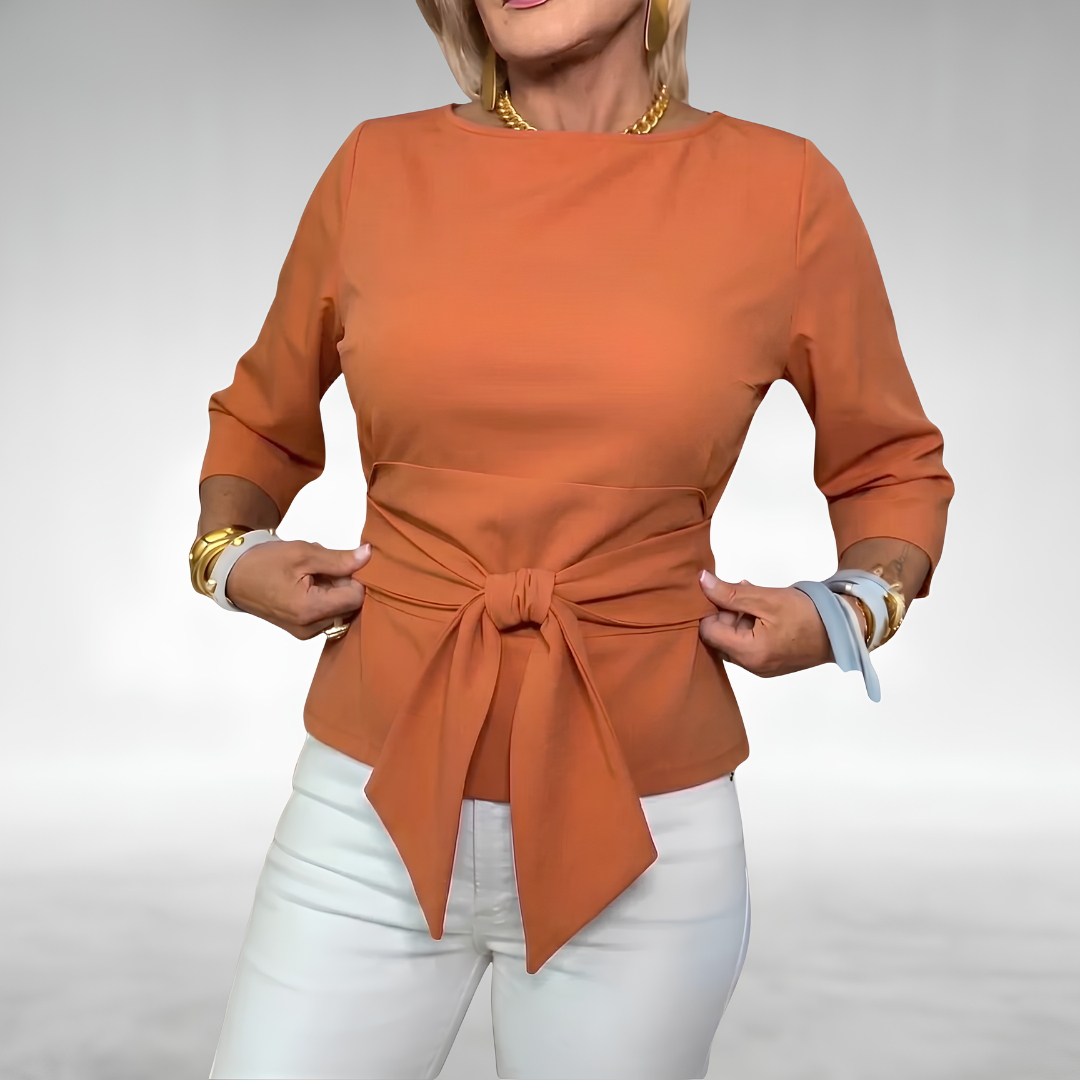 Avril™ Elegant Tie-Waist Blouse