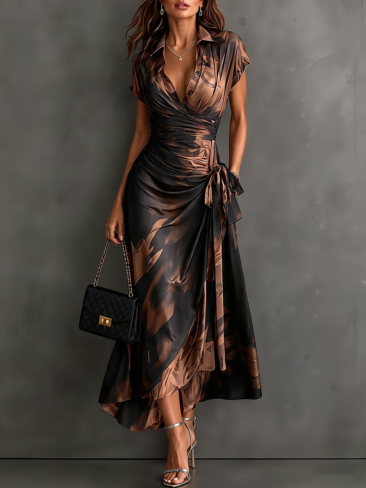 Abstract Wrap | Maxi Dress