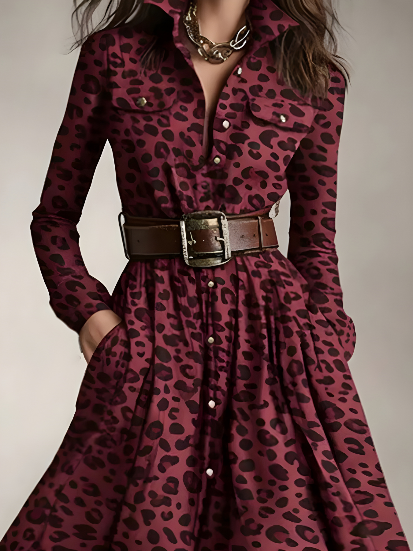 Elara™ Plaid Button-Front Maxi Dress