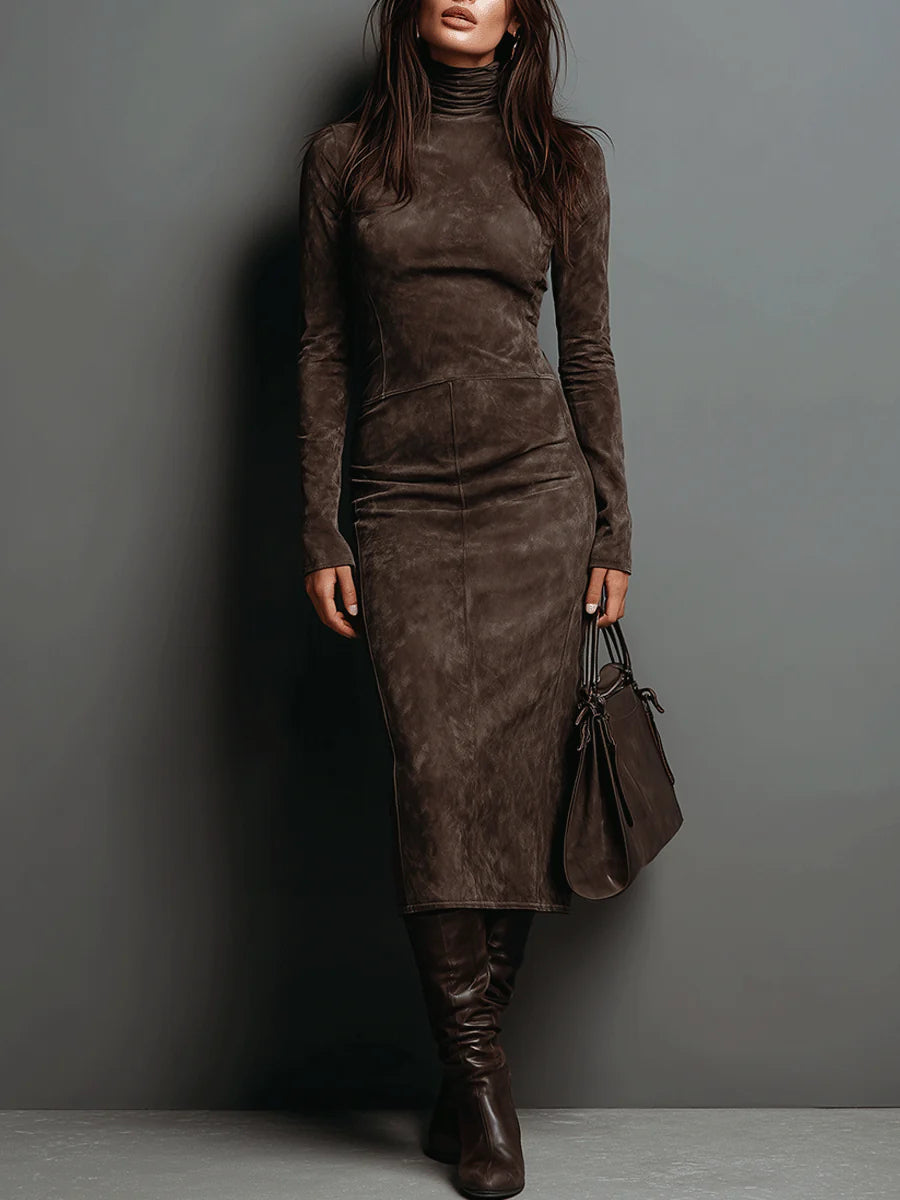 Mildred™  |  Elegant Suede Maxi Dress