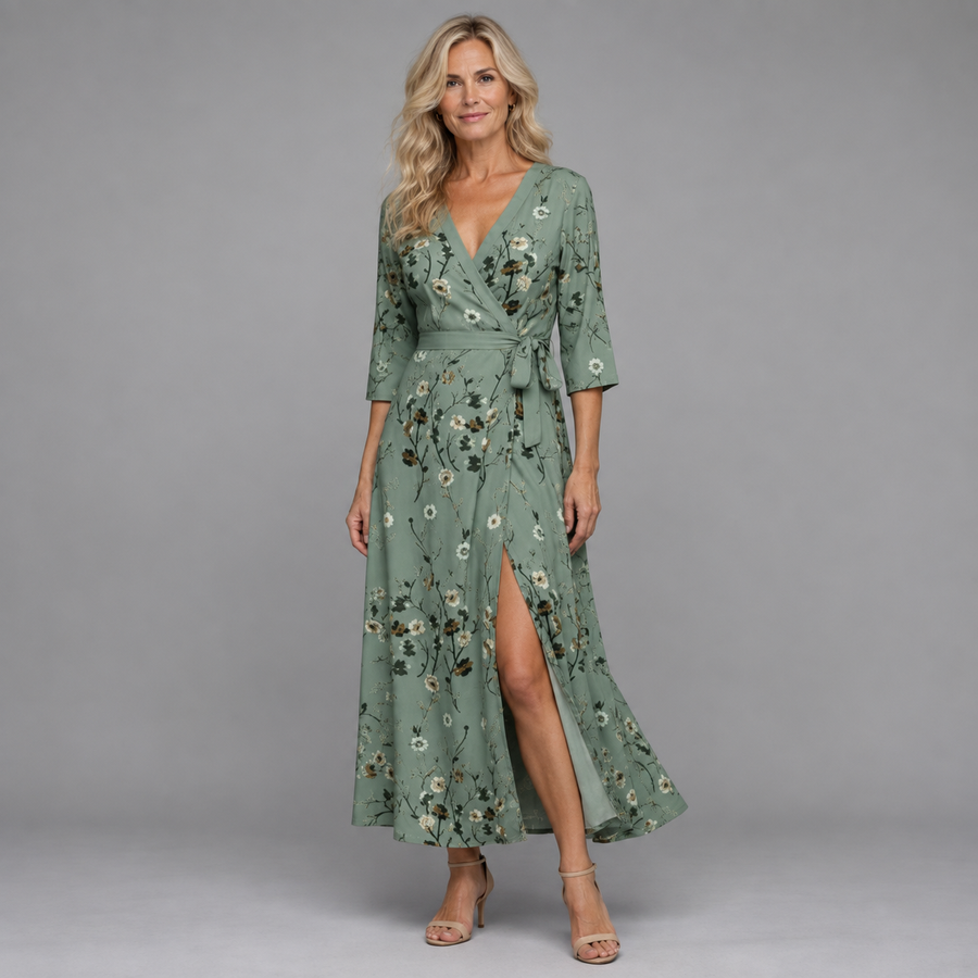 Adeline | Halter Bloom Flow Maxi Dress