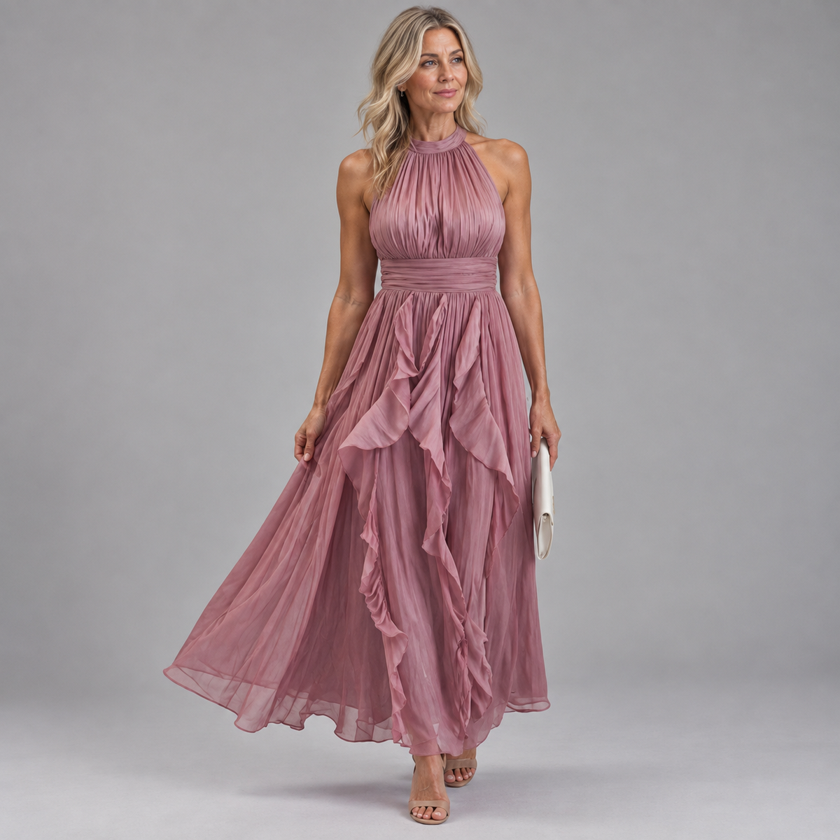 Seraphina | Ruffled Halter Maxi Dress