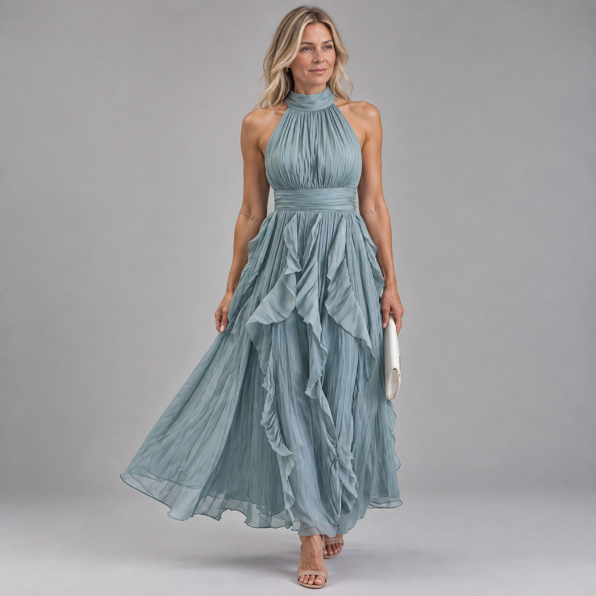 Seraphina | Ruffled Halter Maxi Dress