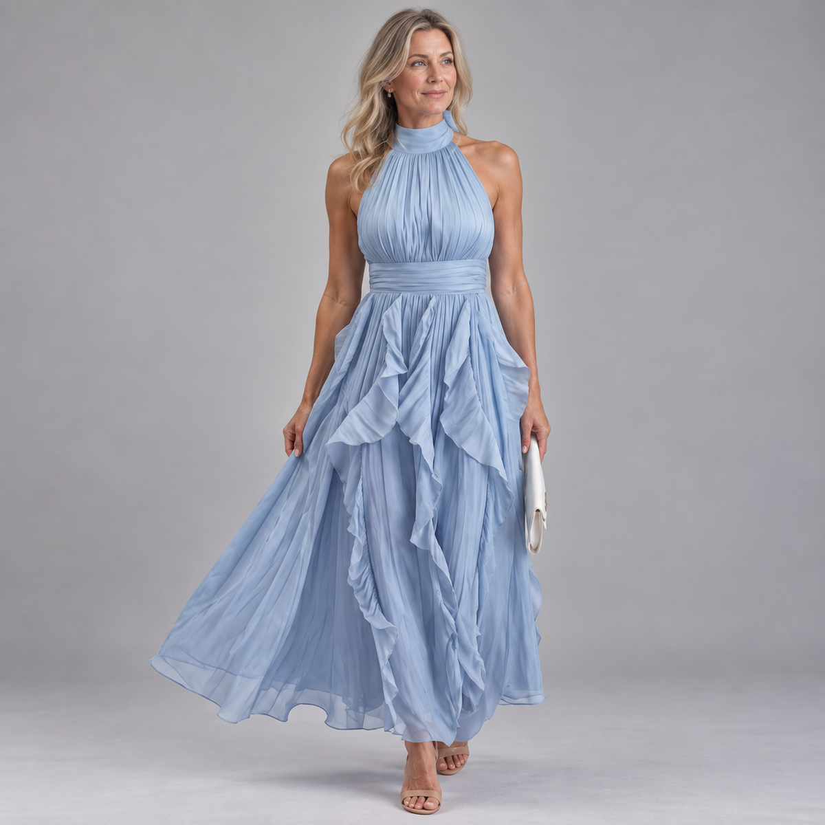 Seraphina | Ruffled Halter Maxi Dress