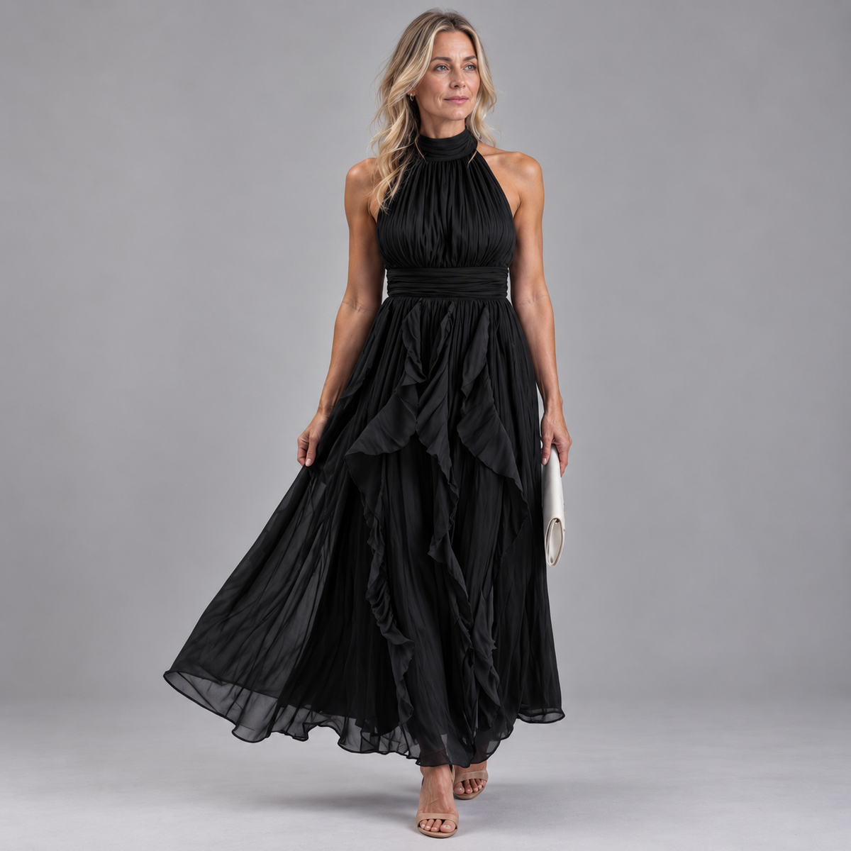 Seraphina | Ruffled Halter Maxi Dress