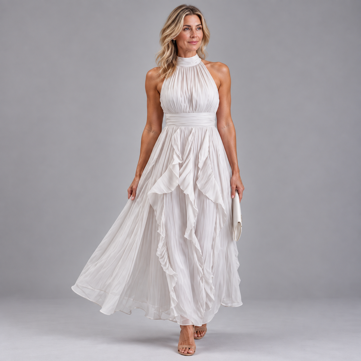 Seraphina | Ruffled Halter Maxi Dress