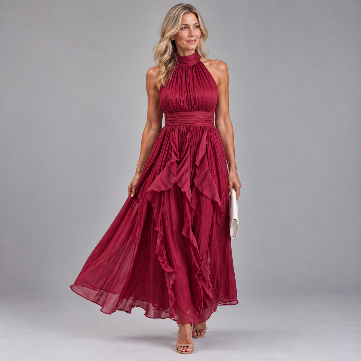Seraphina | Ruffled Halter Maxi Dress