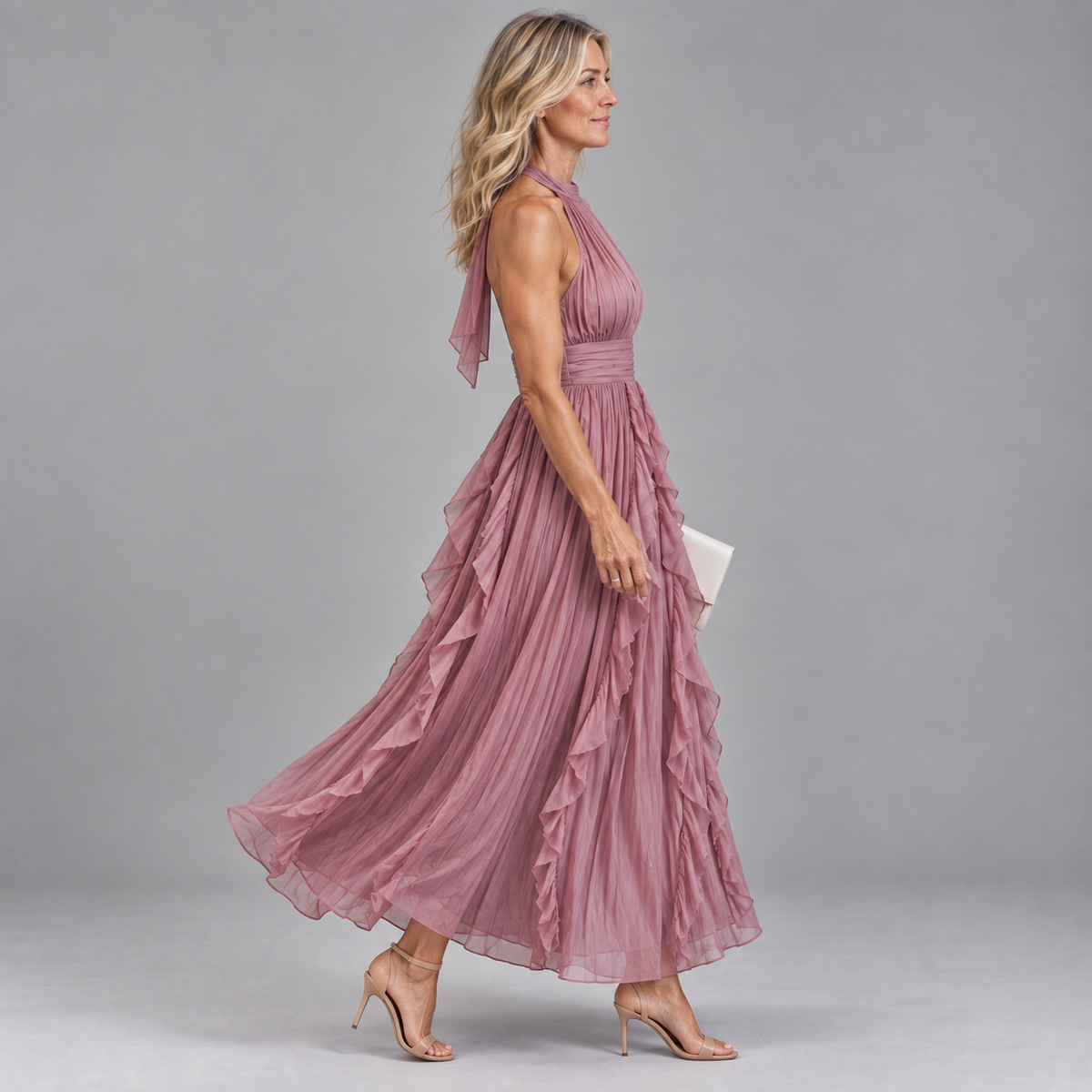 Seraphina | Ruffled Halter Maxi Dress