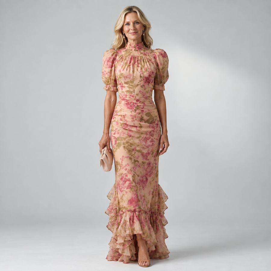 Vianne | Gentle High Neck Maxi Dress