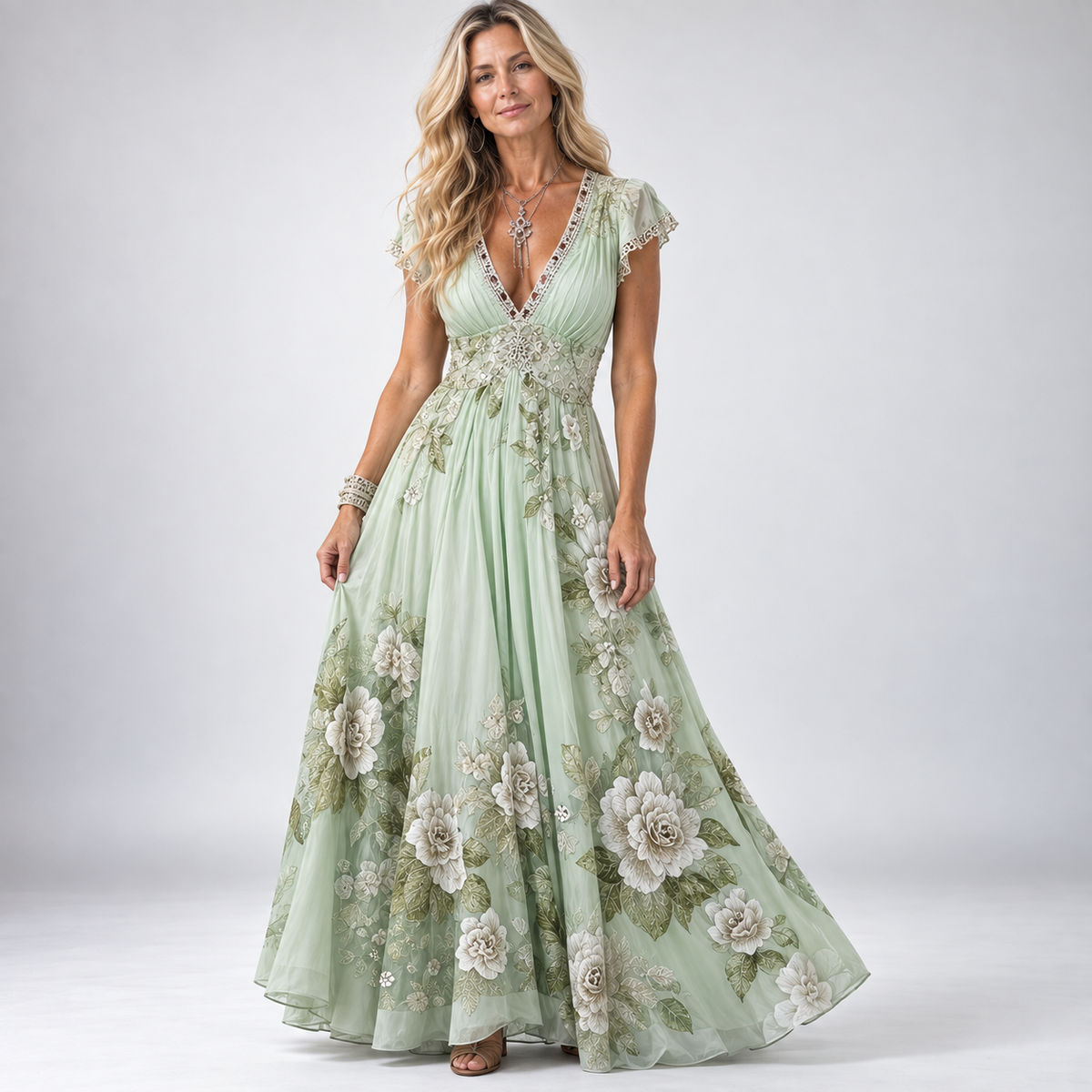 Marisela | Short-Sleeved Maxi Dress