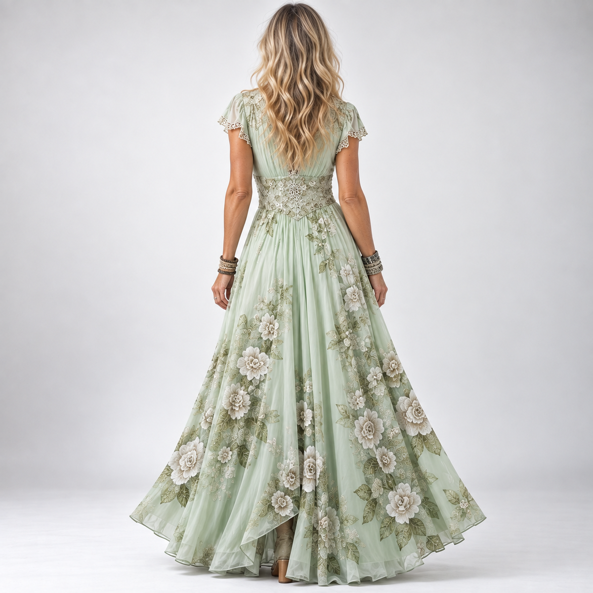 Marisela | Short-Sleeved Maxi Dress