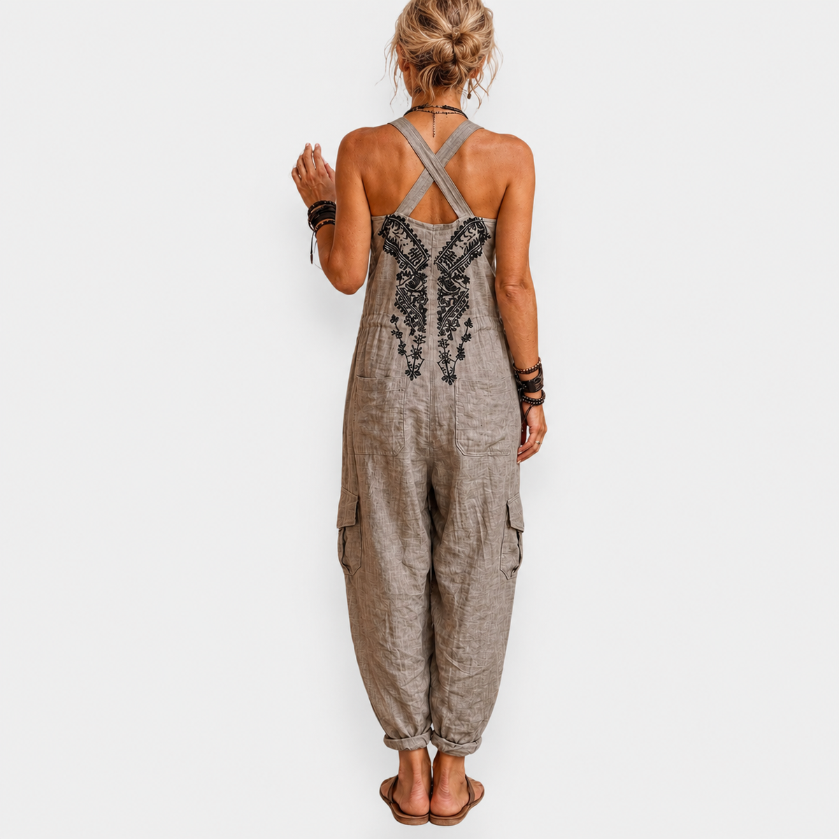 Marina | Embroidered Wide-Leg Jumpsuit