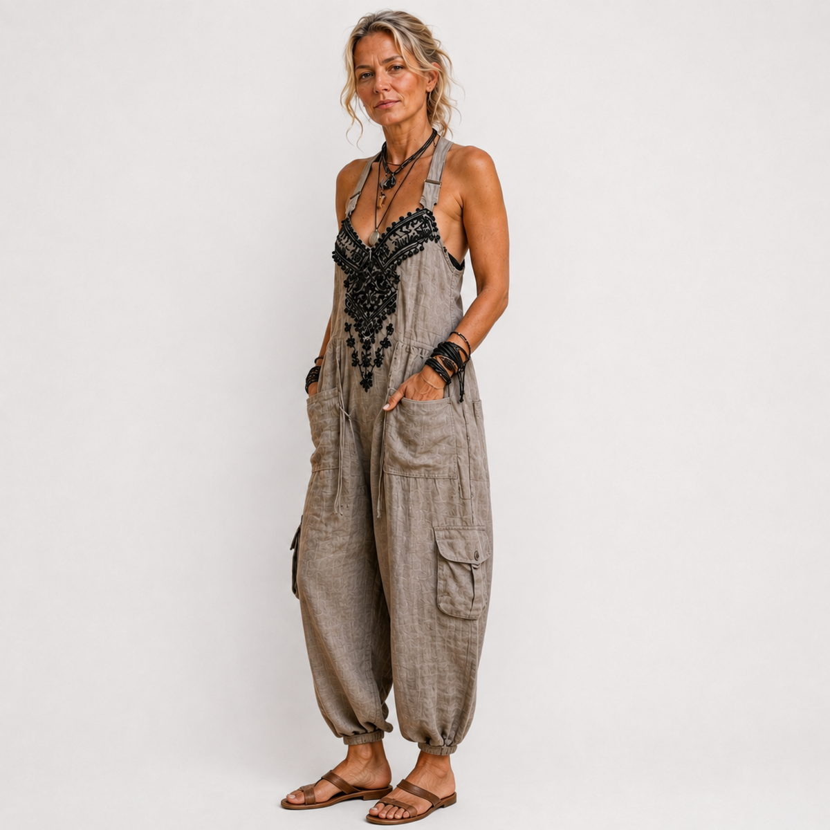 Marina | Embroidered Wide-Leg Jumpsuit