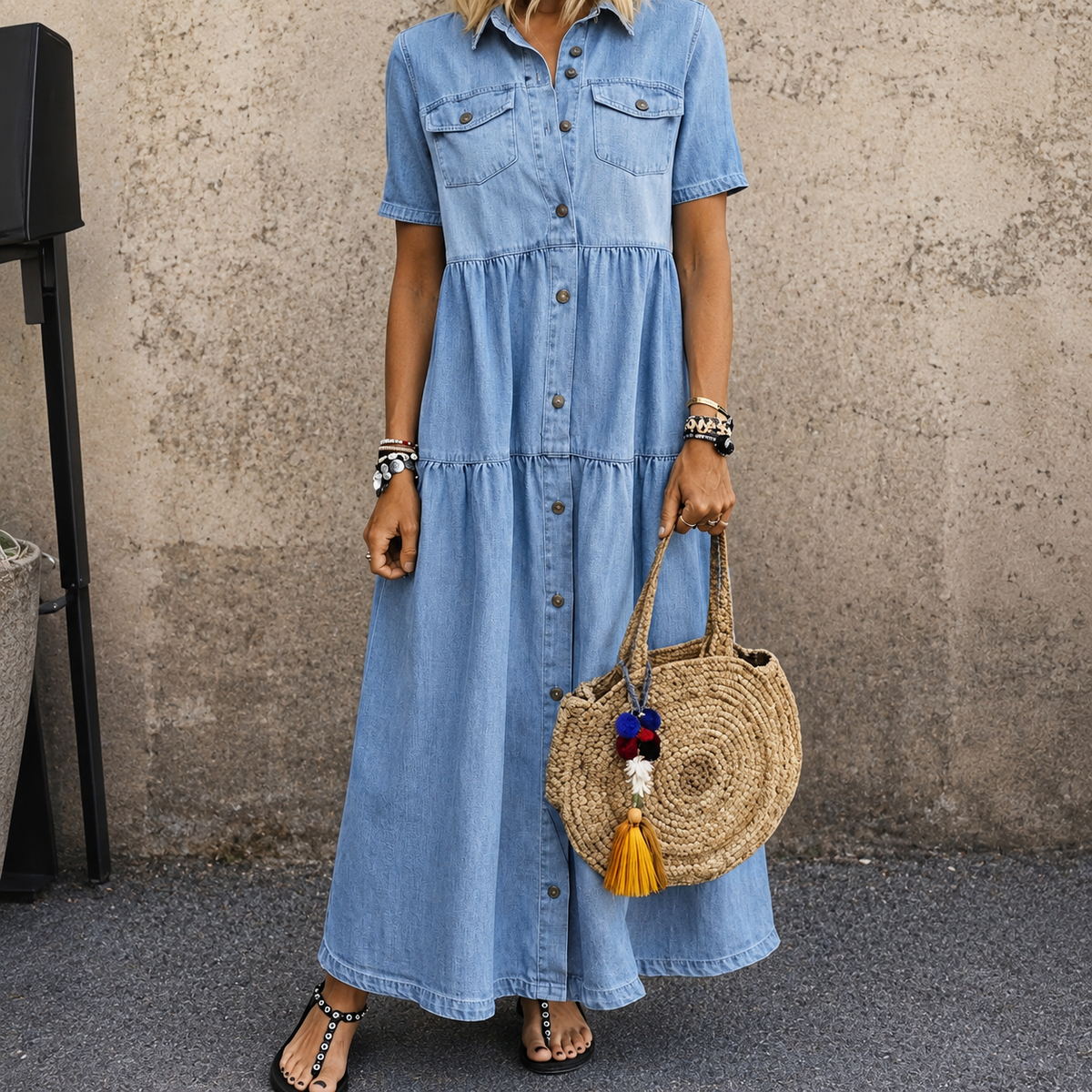 Elizabeth | Button-Front Midi Dress