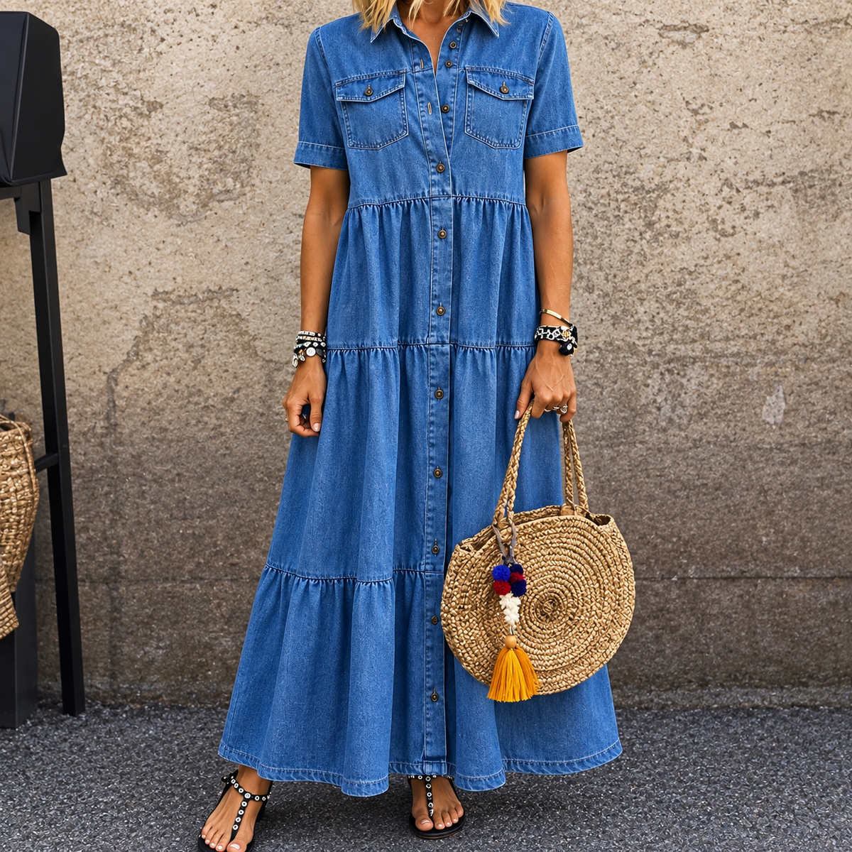 Elizabeth | Button-Front Midi Dress