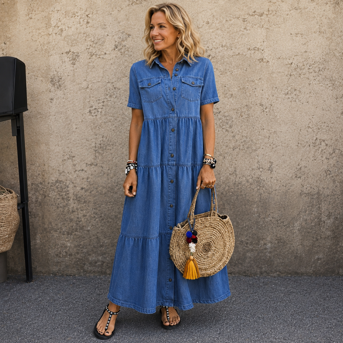 Elizabeth | Button-Front Midi Dress