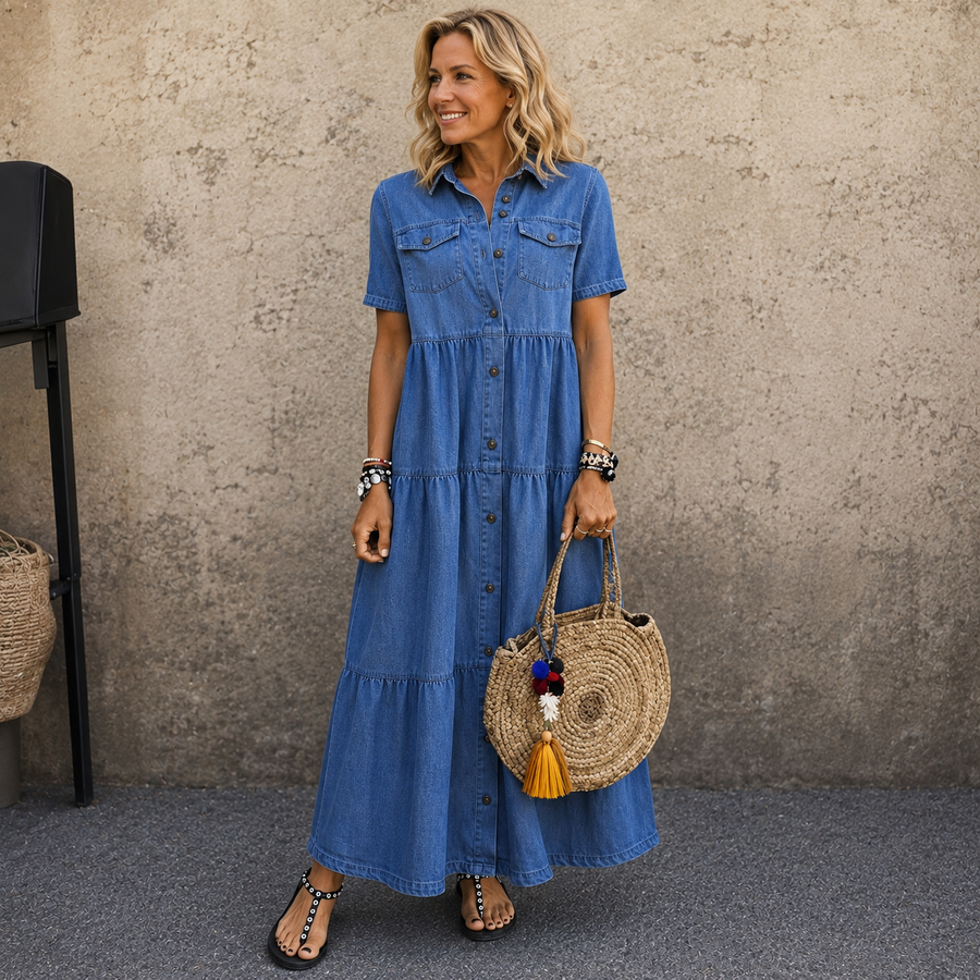 Elizabeth | Button-Front Midi Dress