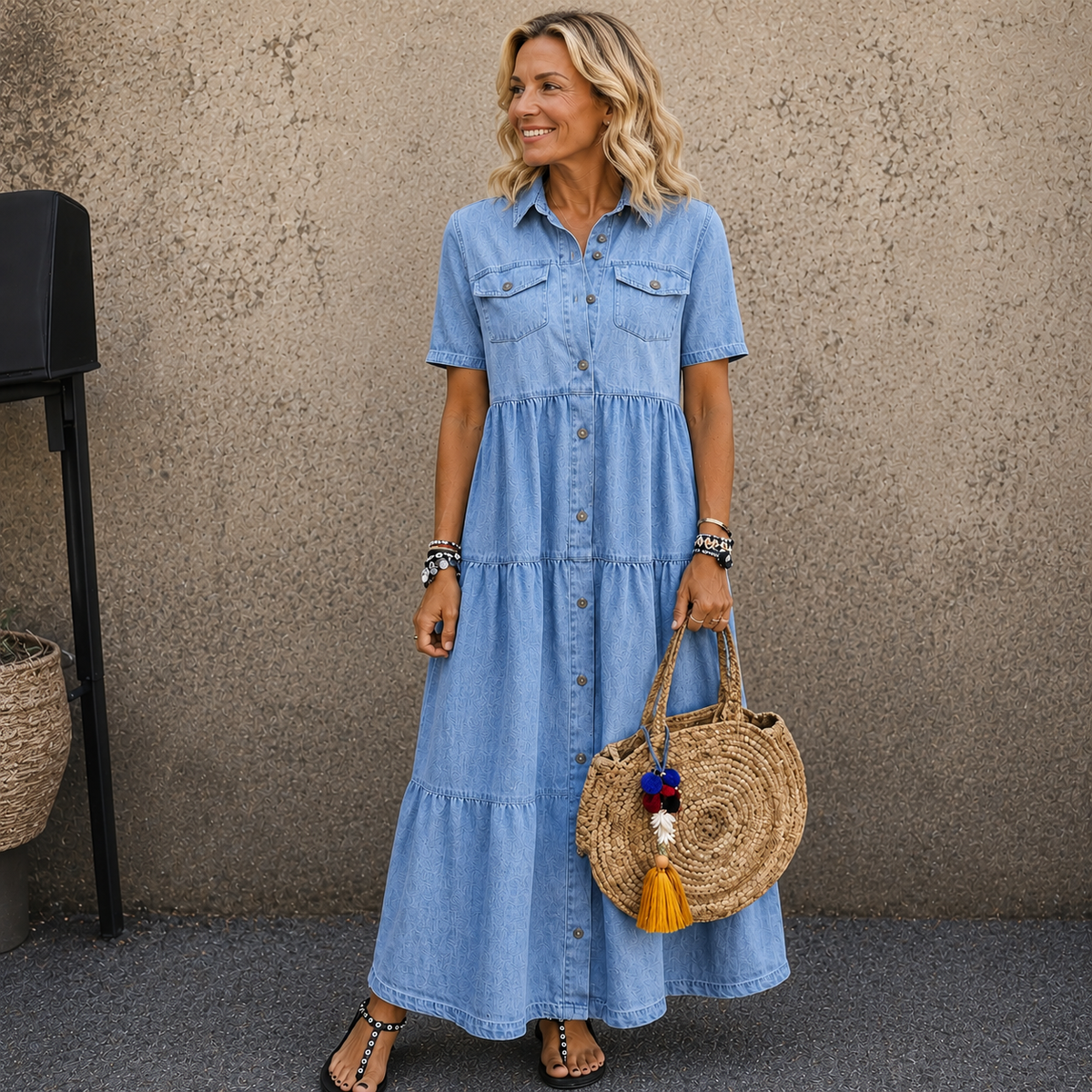 Elizabeth | Button-Front Midi Dress