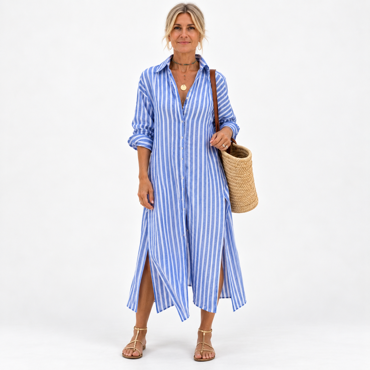 Chloe | Elegant Striped Summer Dress