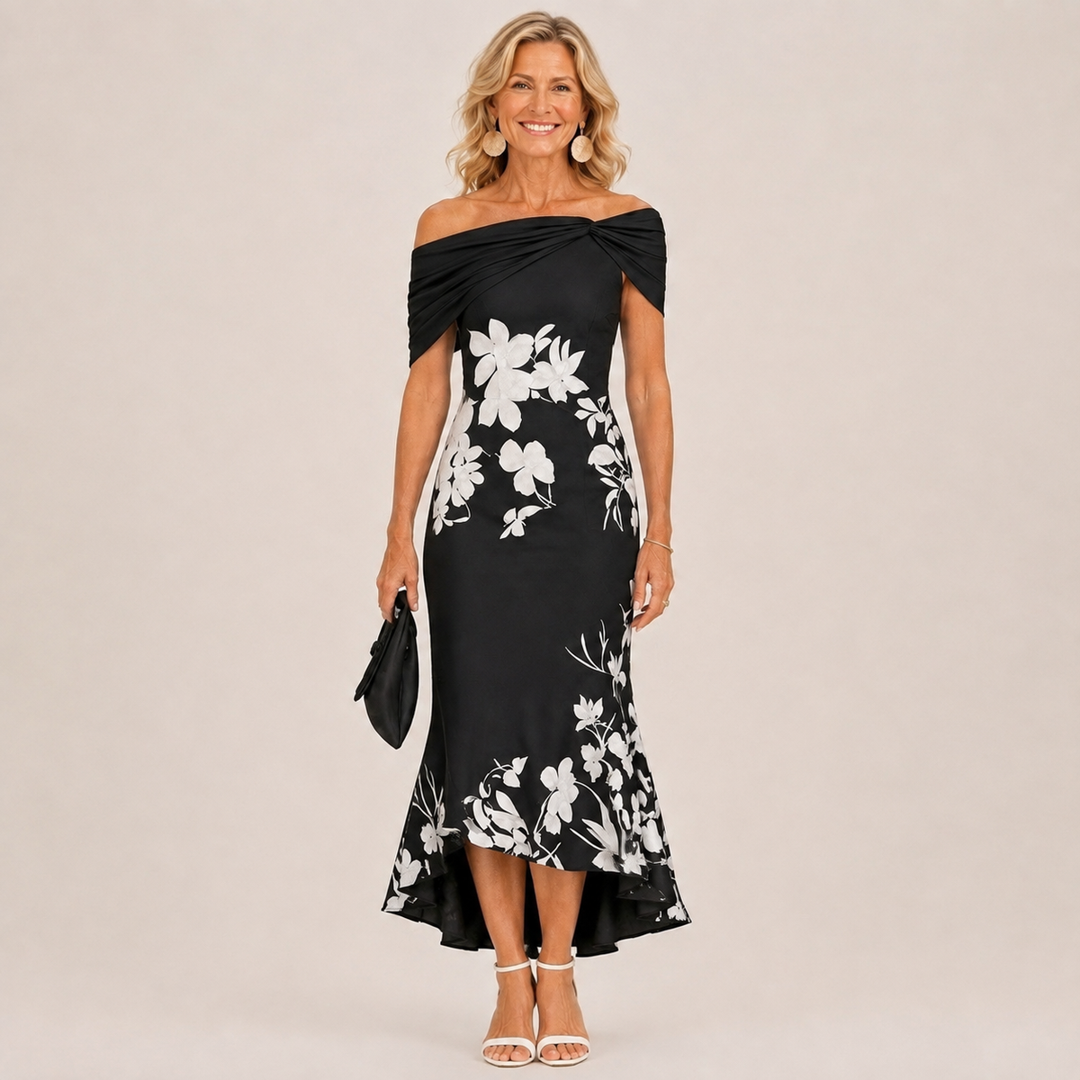 Loretta | Floral Off-Shoulder Midi Dress