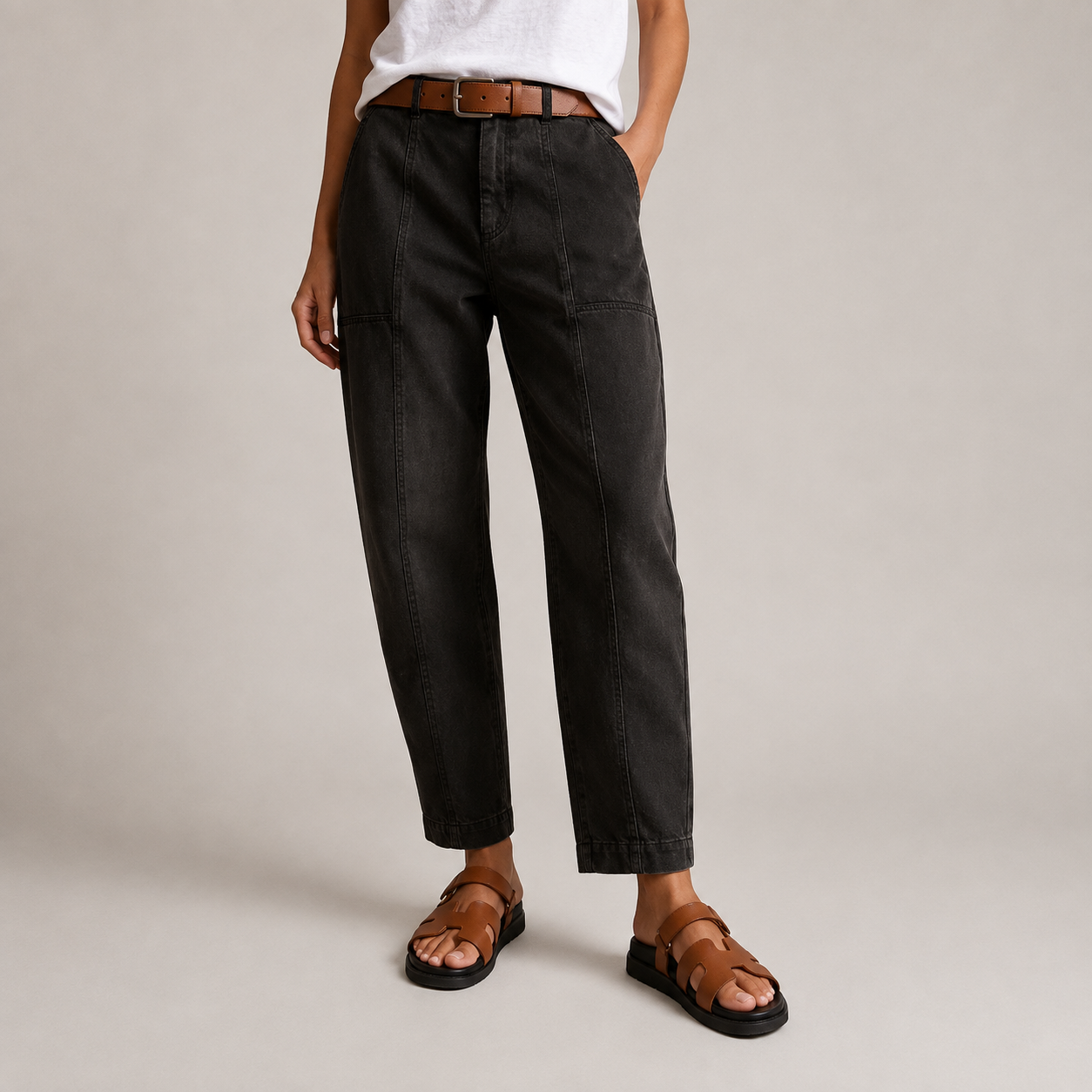 Farrah High-Waisted Tapered Pants