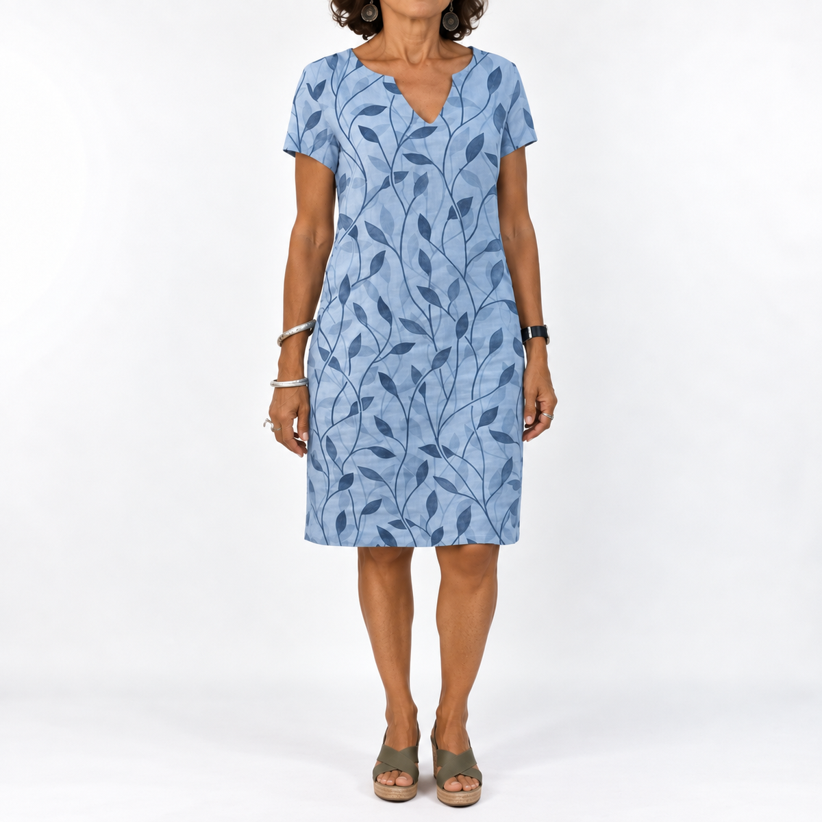Georgina | Graceful V-Neck Midi Dress