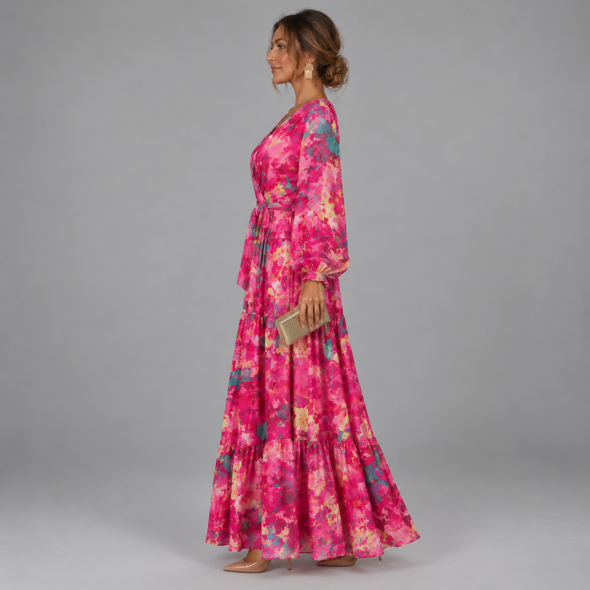 Sage | Floral Wrap Dress