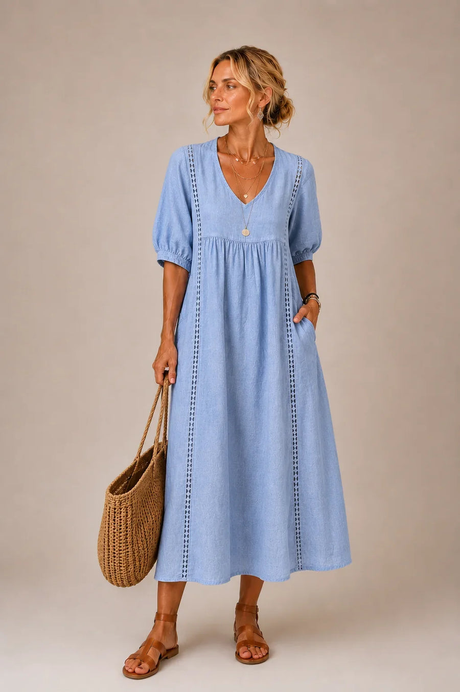 Angel™ Comfortable Lace Linen Dress