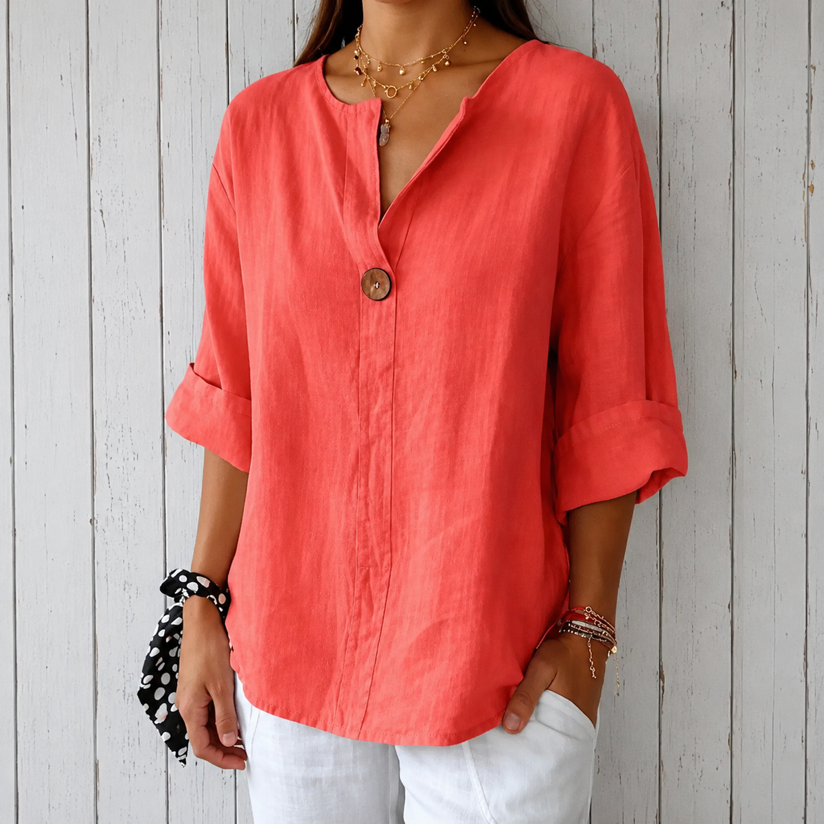 Zamma | Relaxed V-Neck Top