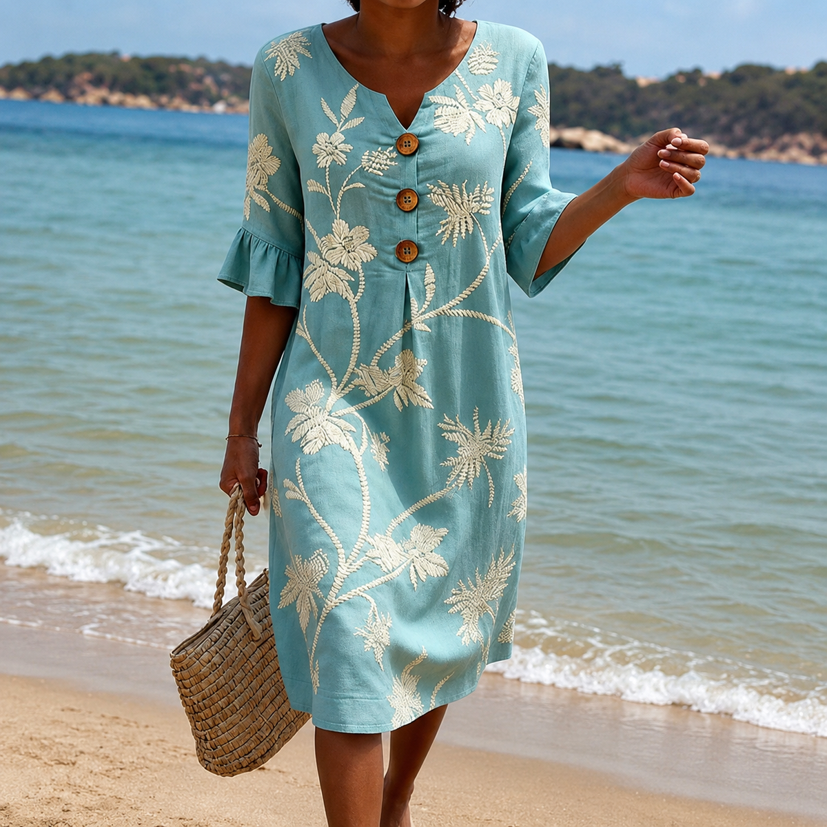 Coastal Bloom | Midi Dress
