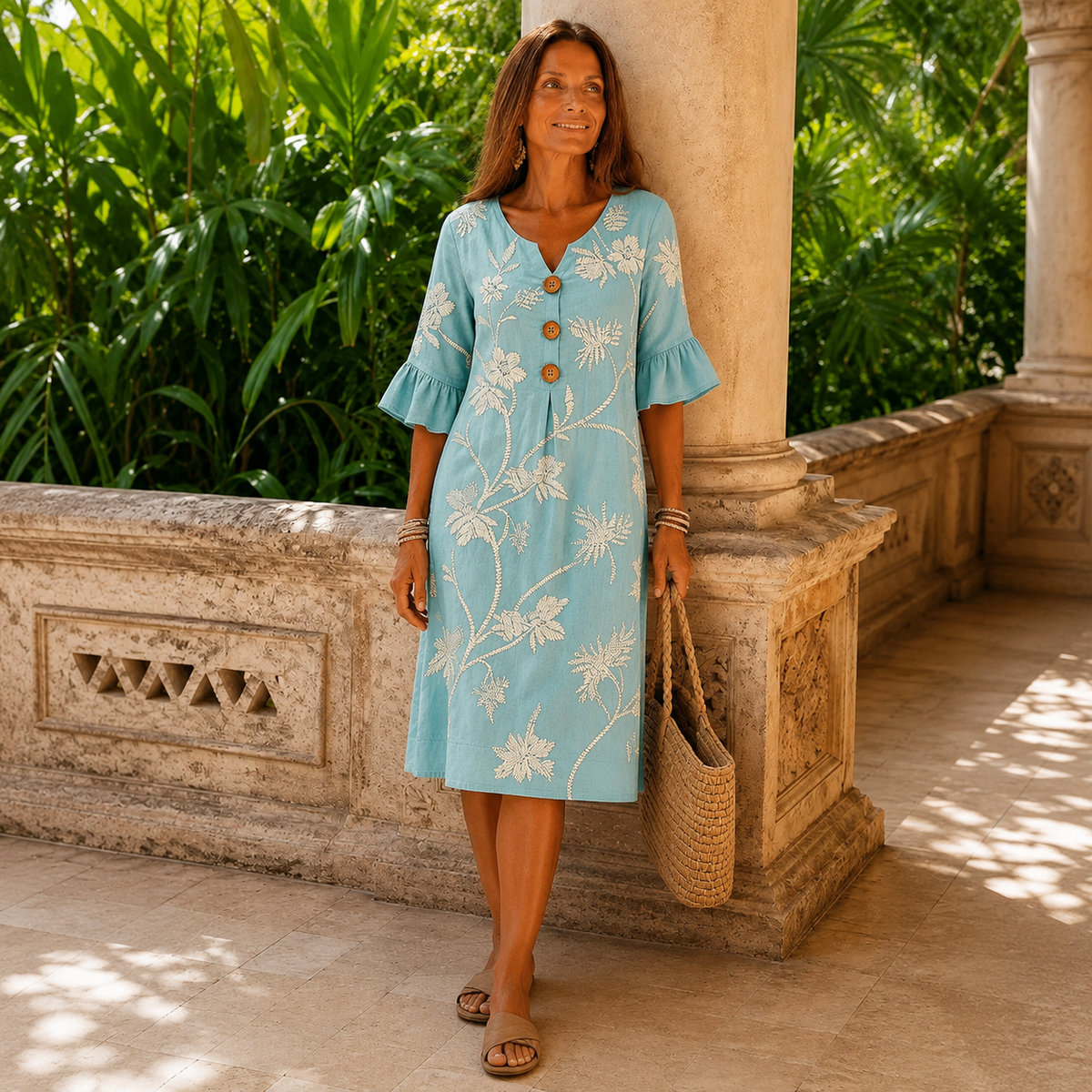 Coastal Bloom | Midi Dress