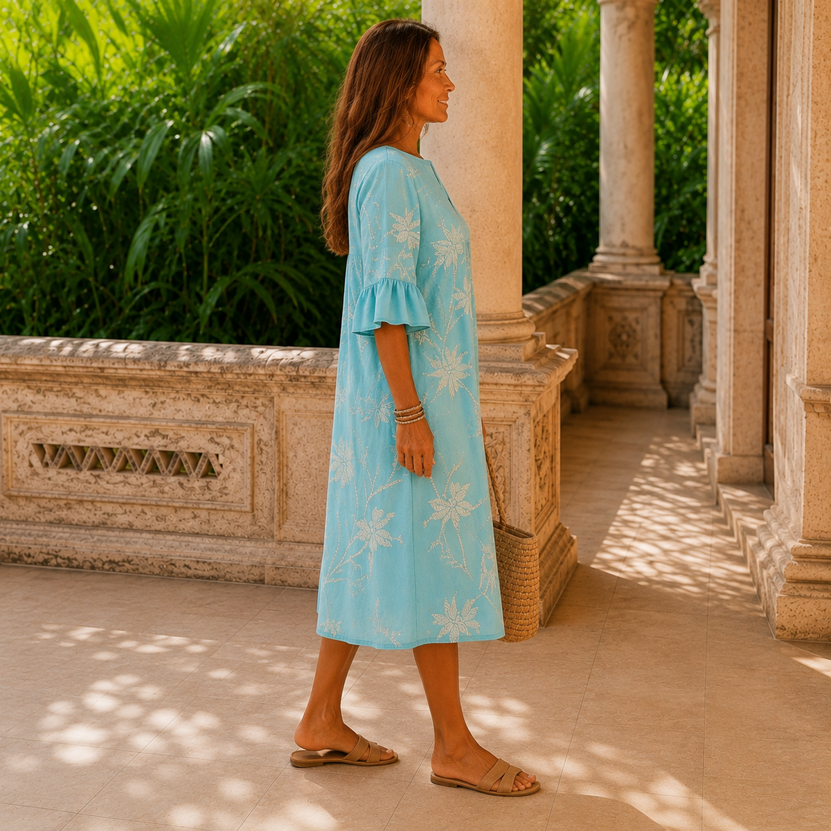 Coastal Bloom | Midi Dress