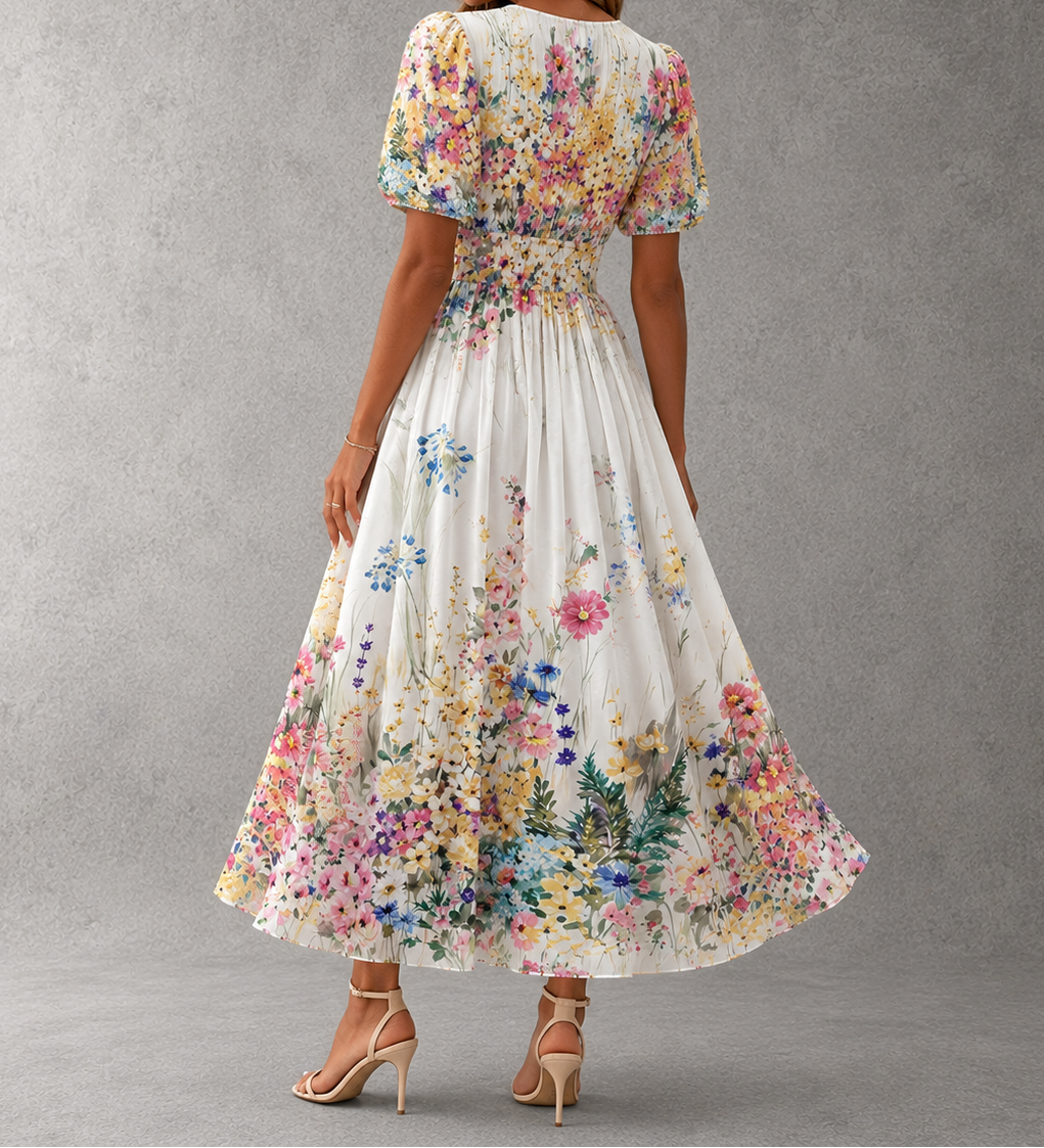 Chloe | Short Sleeve Floral Maxi Dress