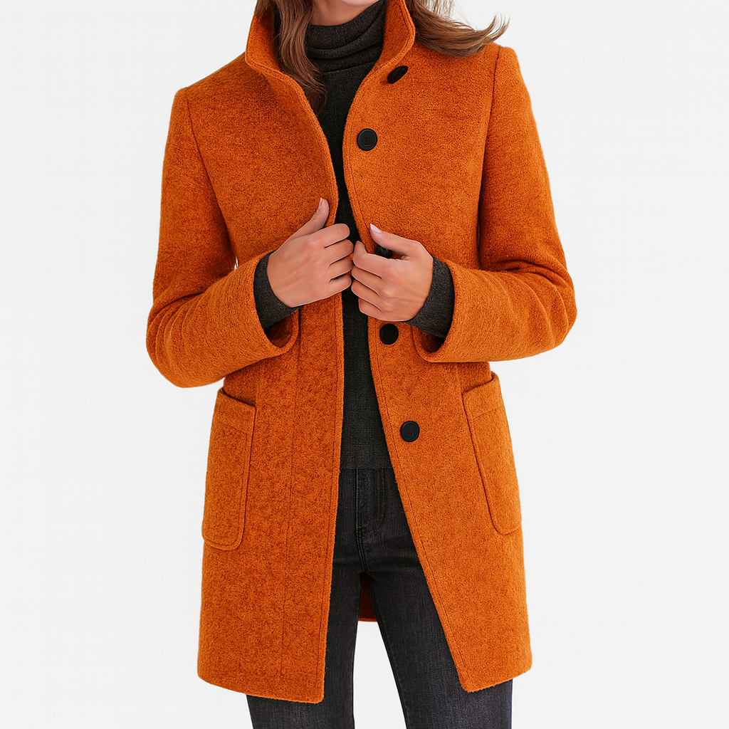 Adele™ High Collar Wool Blend Jacket