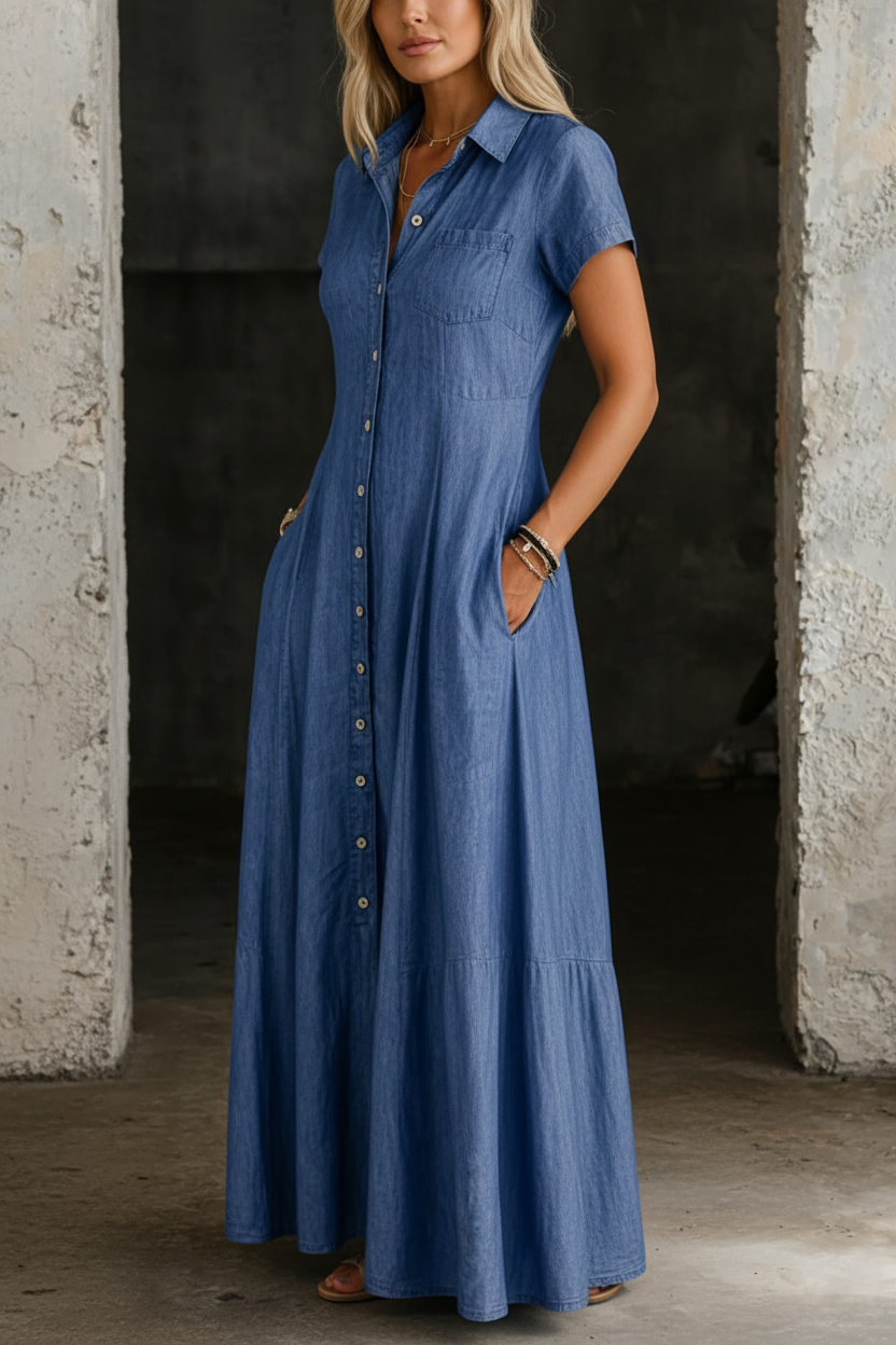 Destiny | Long Denim Dress