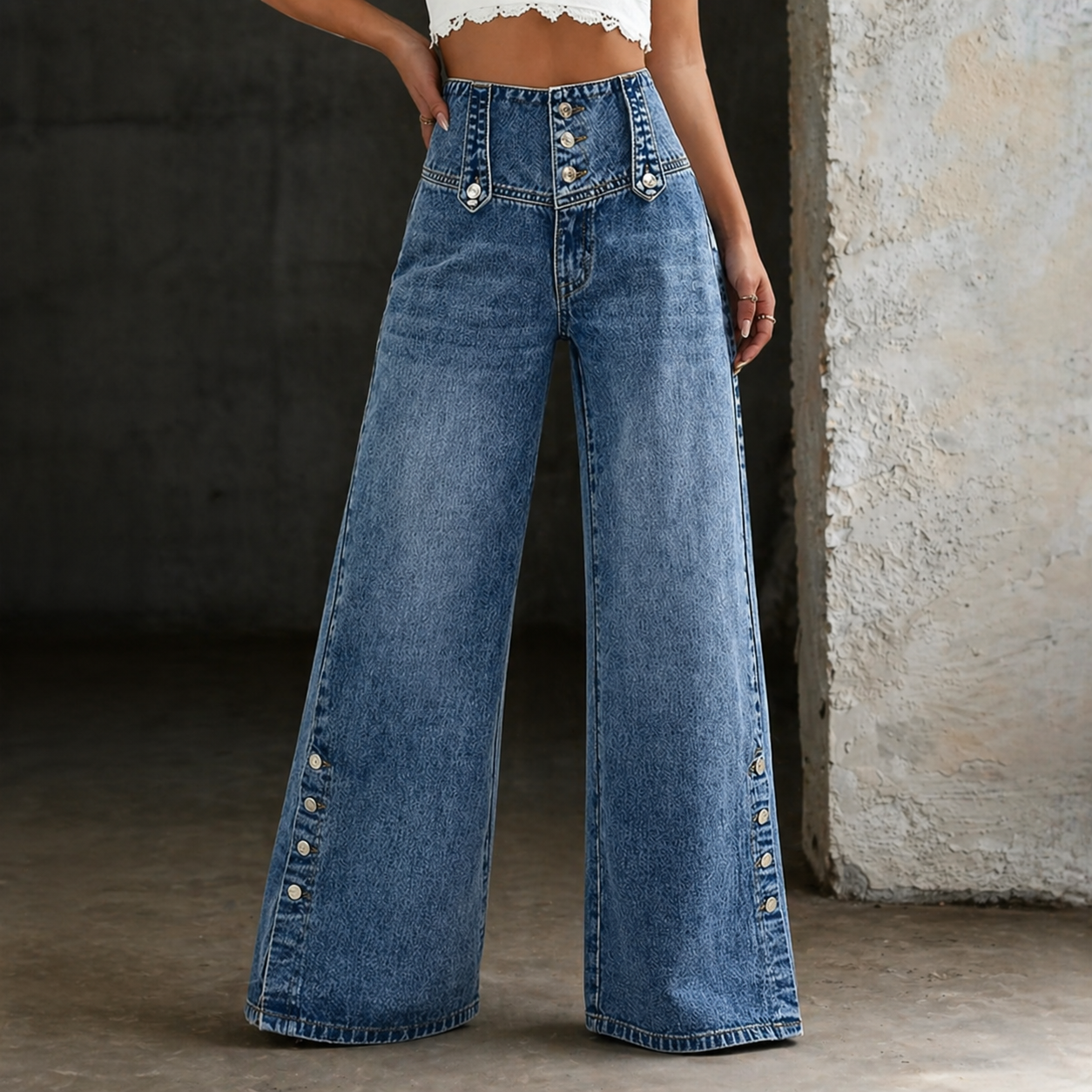 Jolene | High Waist Slit Jeans