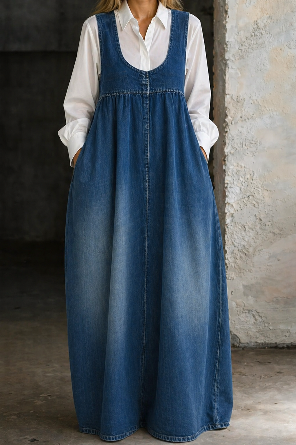 Irene | Loose Denim Vest Dress